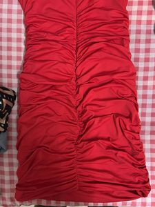Party Red Ruched Cut-out  One piece