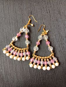 Boho beaded drop earrings
