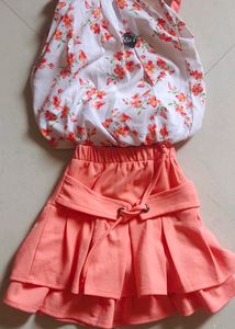Girls Cotton Blend Skirt.