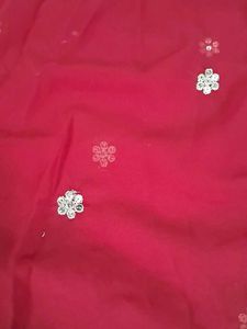Elegant Red Embroidered Saree