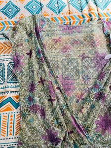 Floral Print Wrap Top