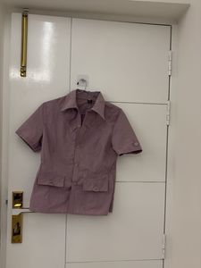 Lilac Short Sleeve Button Down Shirt