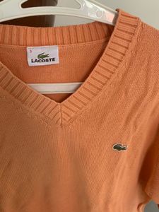 Lacoste Orange V-Neck Sweater