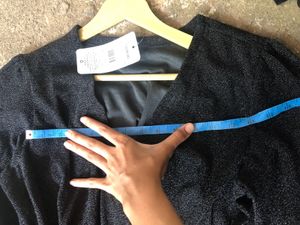 SHEIN Chic Black Peplum Wrap Top
