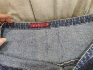 Stylish Denim Skirt with Unique Panel Design