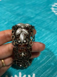 Antique Artificial Bracelet With White Pearl Work