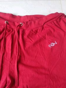 Comfortable Red Cropped Jogger Pants