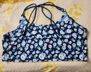Floral Print Crop Top/ Bikini top 👙🍒