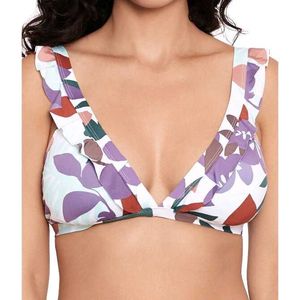 Floral Ruffle Bikini Top