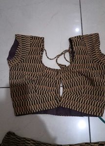 Brown Striped Lehenga Choli Set