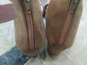 Stylish Tan Flats with Strap