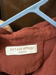 Stylish Rusty Red Collared Shirt