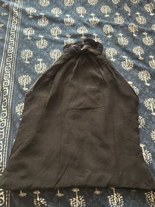 Embroidered Black Halter Neck Top