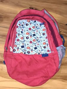 Red Backpack with School Print