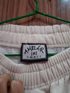 Cream Joggers with Side Stripes