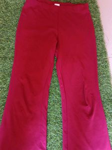 Maroon Bell Bottom Pants women