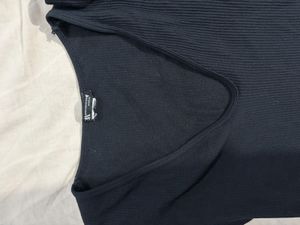 zara Ribbed V-Neck Bodysuit