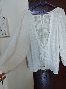 Chic White Tie-Front Top