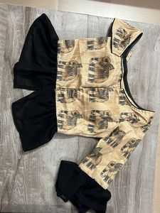 Designer Elephant Print Blouse