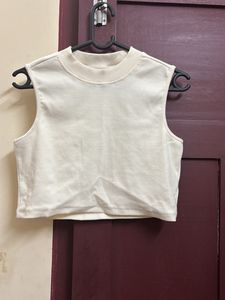 Sleeveless Mock Neck Crop Top