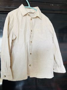 H&M Cream Linen Button-Up Shirt