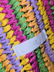Colorful Woven Beach Tote Bag