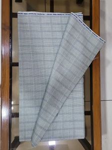 Gray Plaid Suiting Fabric