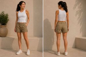 RIG Pure Cotton Khaki Cargo Shorts