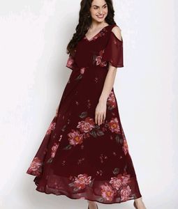 Cold Shoulder Maxi Floral Dress 2xl