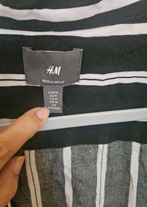 Striped Short Sleeve Button-Up Shirt
