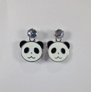 2 Pair Korean Panda Earrings with Crystals