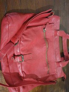 Chic Red Leather Handbag