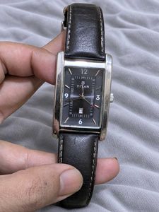 Original Titan Black Dial Tank Watch