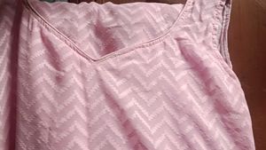 Pink Chevron Print Kurta pant size M