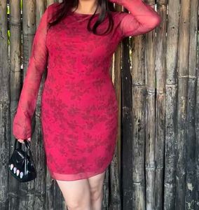 NEWME Maroon Floral Mini Dress