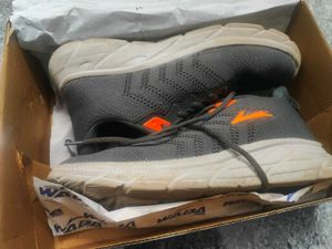 Grey & Orange Sports Shoes for men and women