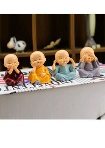 Set of 4 Super Cute Monk Figurines