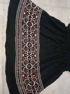 Boho Embroidered Black Mini Dress