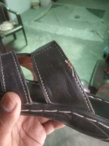 Men's Black Leather Sandals