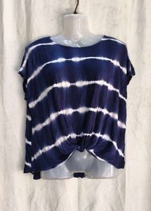 Stylish Tie-Dye Knot Front Top