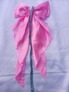Satin Long Tail Hair Bow Clip