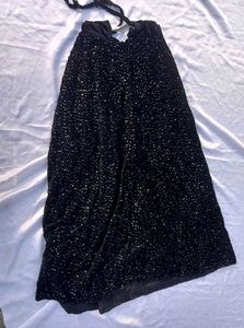 Black Sequence Velvet Lehenga With Dupatta