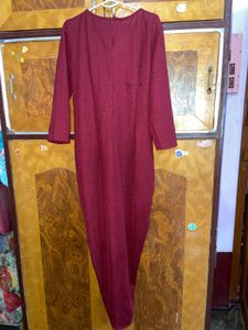 Elegant Ruched V-Neck Midi Dress XL/40 inches