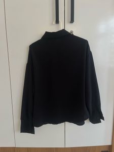 oversized Classic Black Button-Up Shirt