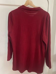 Maroon Asymmetrical Zip Tunic