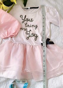 Very Cute N Beautiful Frock With Long Sleeves Bib