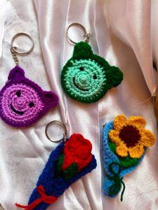 4 set of Handmade Crochet Keychains