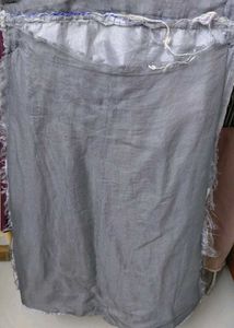 silvery-lavender art silk gown