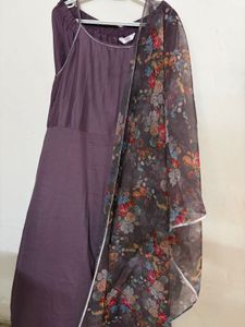 Purple Spaghetti Strap Midi Dress
