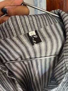 Chic Striped Wrap Dress